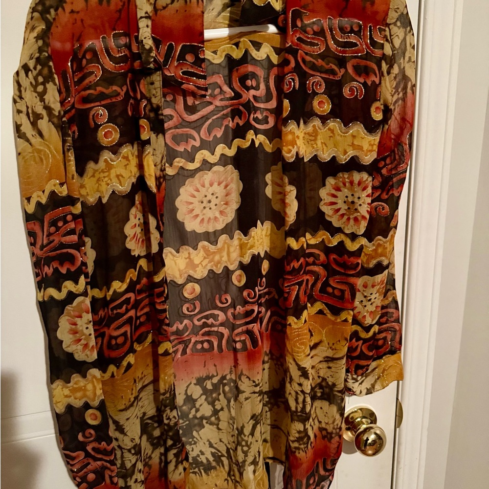 Colorful Sheer Bohemian Blouse
